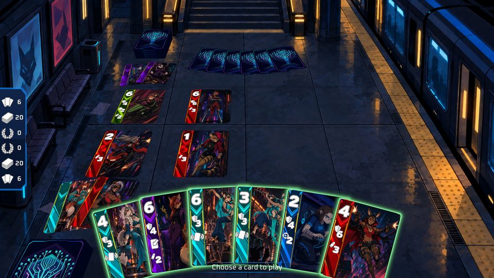 Cards played across the board